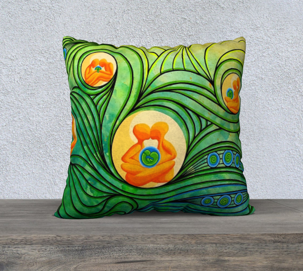 Lovescapes Pillow 22" x 22" (Love Bubbles; Becoming One 03) - Lovescapes Art