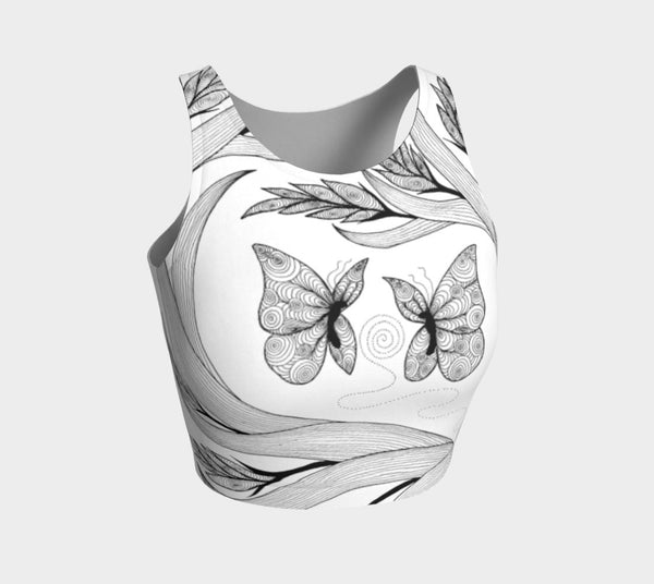 Lovescapes Athletic Crop Top (Conjuring Magic B&W 02) - Lovescapes Art
