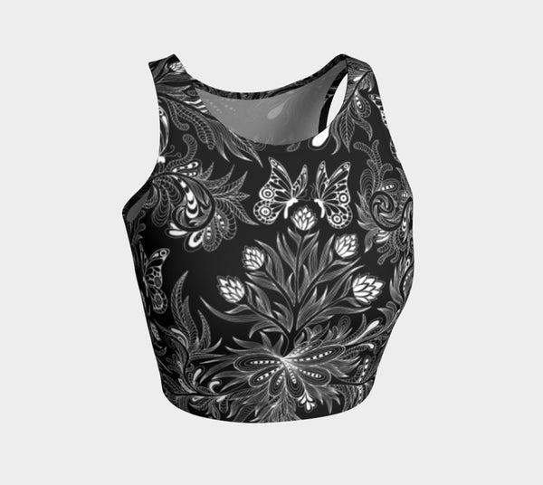 Lovescapes Athletic Crop Top (Butterfly Garden) - Lovescapes Art