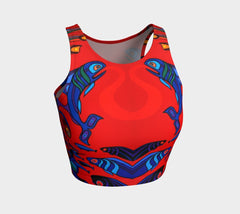 Lovescapes Athletic Crop Top (Totemic Guardians of the Great Return 01) - Lovescapes Art