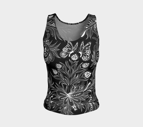 Lovescapes Fitted Tank Top (Butterfly garden) - Lovescapes Art